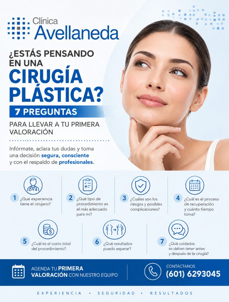 Paciente durante una consulta de valoración con un cirujano plástico en Clínica Avellaneda